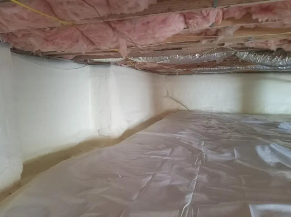 Crawl space encapsulation with closed-cell spray foam for Roof Maintenance in East Goshen
